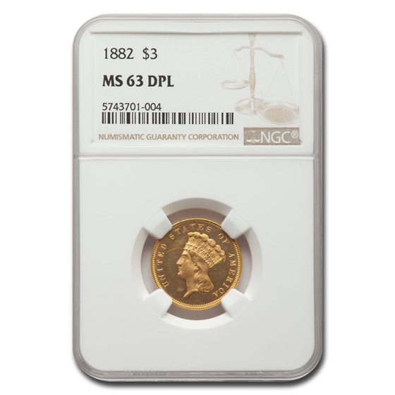 1882 $3 Gold Princess MS-63 NGC (DPL) 1882 $3 Gold Princess MS-63 NGC (DPL)